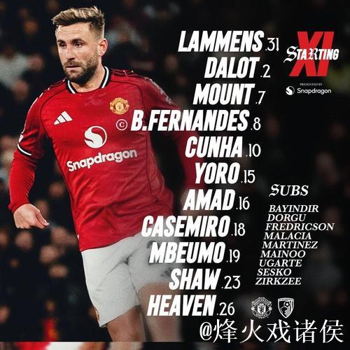 曼联vs伯恩茅斯:姆伯莫搭档库尼亚,B费、卡塞米罗出战 曼联vs伯恩茅斯:姆伯莫搭档库尼亚,B费、卡塞米罗出战
